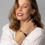 Black Onyx Map Bracelet [18K Gold Vermeil]