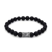 Black Onyx Men Bracelet With Nano Bible