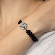 Black Onyx Silhouette Map Bracelet [Sterling Silver]