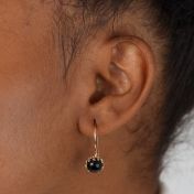 Black Sphere Drop Earrings