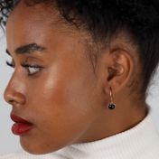 Black Sphere Drop Earrings
