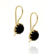 Black Sphere Drop Earrings