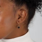 Black Sphere Drop Earrings