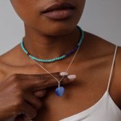 Turquoise Howlite and Lapis Necklace