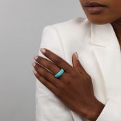 Turquoise Howlite Name Ring