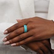 Turquoise Howlite Name Ring