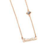Signature Name Necklace with Nano Bible [18K Rose Gold Vermeil]
