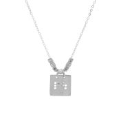 Classic Braille Initial Necklace - Sterling Silver