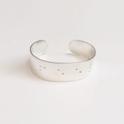 Wide Inspiration Braille Cuff - Silver Plated