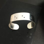 Wide Inspiration Braille Cuff - Silver Plated