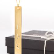 Unforgettable Memories Braille Necklace - Gold Plated