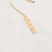 The Rule of 3 Braille Necklace - Gold Plated