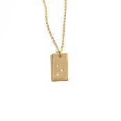 Classic Bar Braille Initial Necklace  - 18k gold plated