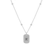 Classic Tag Initials Necklace [Sterling Silver]