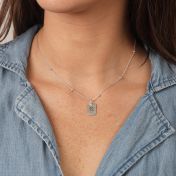 Classic Tag Initials Necklace [Sterling Silver]
