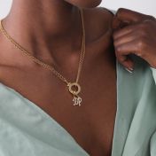 Cara Double Layer Necklace [18K Gold Plated] - With Initial Charms