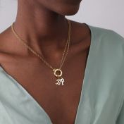Cara Double Layer Necklace [18K Gold Plated] - With Initial Charms