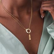 Cara Double Layer Necklace [18K Gold Plated] - With Name Charms