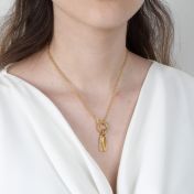 Cara Double Layer Necklace [18K Gold Plated] - With Name Charms