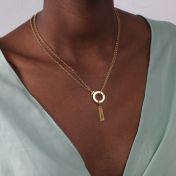 Cara Double Layer Necklace [18K Gold Plated] - With Name Charms