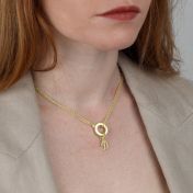 Cara Initial Charm With Crystals [18K Gold Plated]