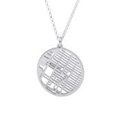 Precious Spot Map Necklace [14 Karat White Gold]