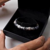 Cross Women Name Bracelet With Picasso Jasper Stones [Sterling Silver]