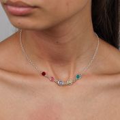 Shining Stars Birthstone Necklace - Sterling Silver