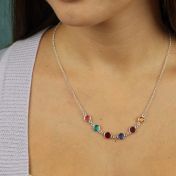 Shining Stars Birthstone Necklace - Sterling Silver