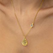 Cherished Spot Engraved Map Necklace with Nano Bible [18K Gold Vermeil]