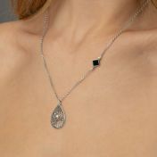 Cherished Spot Map Necklace with Nano Bible [Sterling Silver]