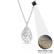 Cherished Spot Map Necklace with Nano Bible [14 Karat White Gold]