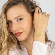 Memories Circle Map Bracelet [14 Karat Gold]