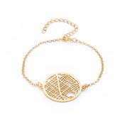 Memories Circle Map Bracelet [14 Karat Gold]