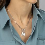Cara Initial Diamond Necklace [Sterling Silver]