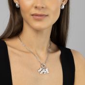 Crystal Bubble Initial Necklace [Sterling Silver]