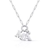 Crystal Bubble Initial Necklace [Sterling Silver]