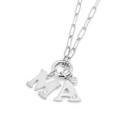 Crystal Bubble Initial Necklace [Sterling Silver]