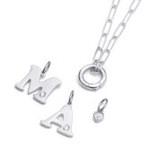Crystal Bubble Initial Necklace [Sterling Silver]