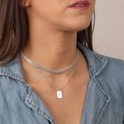 Classic Tag Initials Necklace [Sterling Silver]
