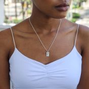 Classic Braille Initial Necklace - Sterling Silver