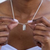 Classic Braille Initial Necklace - Sterling Silver