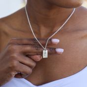 Classic Braille Initial Necklace - Sterling Silver