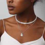 Classic Braille Initial Necklace - Sterling Silver