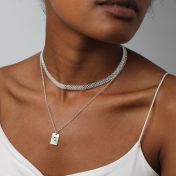 Classic Braille Initial Necklace - Sterling Silver