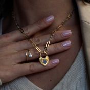 Ties of the Heart Paperclip Name Necklace with Nano Bible [18K Gold Vermeil]