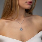 Personalized Compass Necklace with Nano Bible [Sterling Silver]