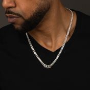 Cross Cuban Link Chain With Names [Sterling Silver]