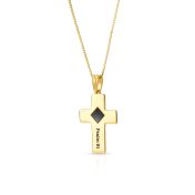 Engraved Cross Necklace with Nano Bible [18K Gold Plated]