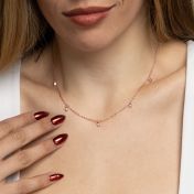 Crystal Blossom Necklace [Rose Gold Plated]